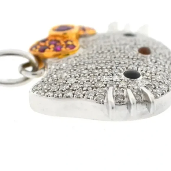 18k White Gold & Diamond Kimora Lee Simmons Pendant - Picture 5 of 6